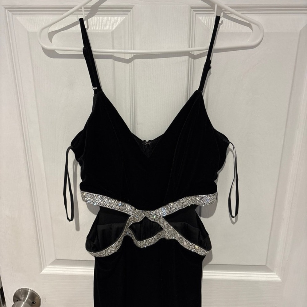 Elegant Black Dress with Silver Accents